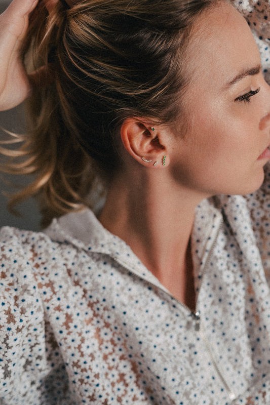 Piercing Hailey Émeraude - Or Jaune