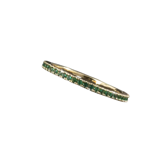 Bague Alliance Dorée Verte