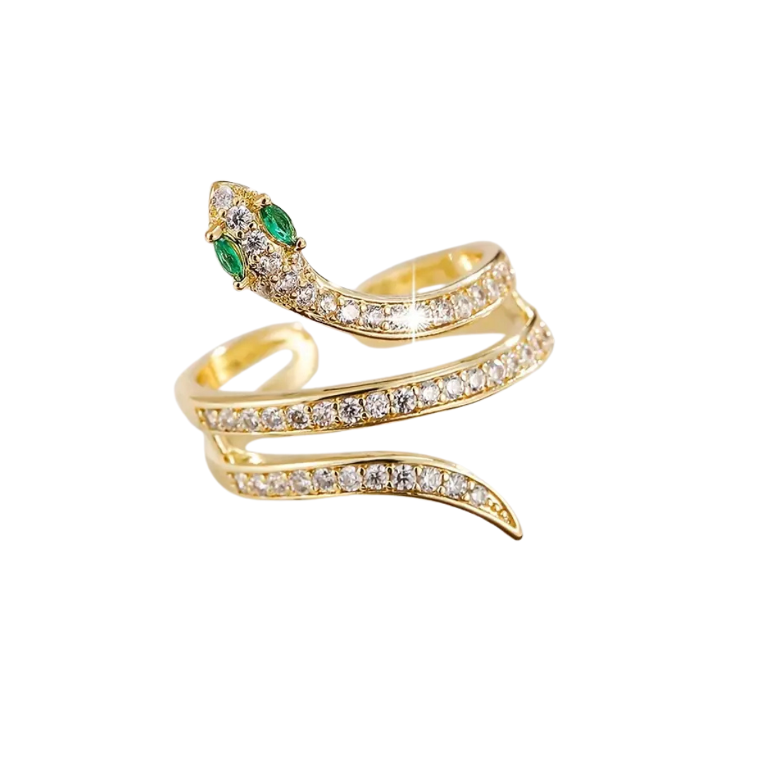 Bague Serpent Double Dorée