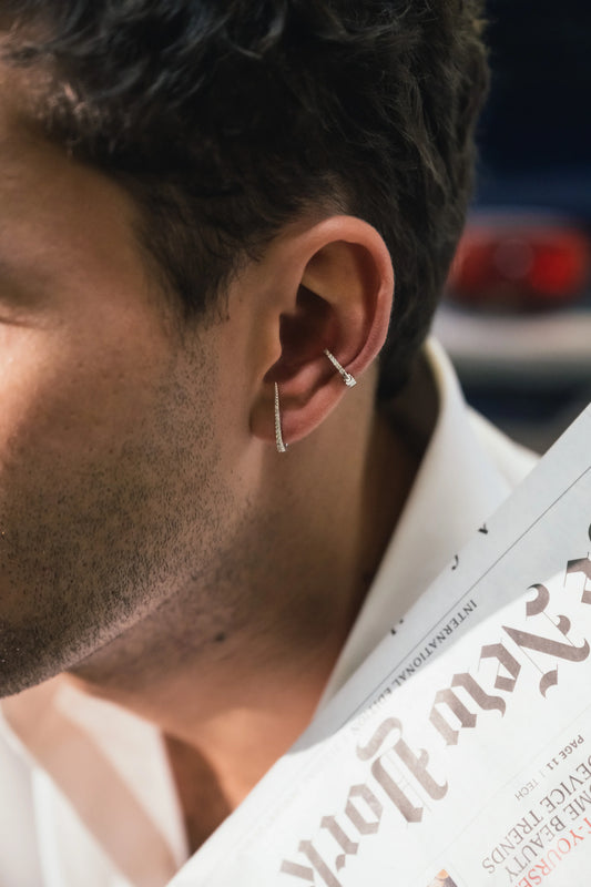 Boucle d'Oreille Unique - Milou Or blanc