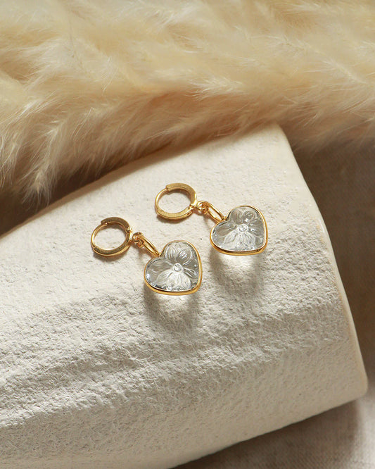Boucles d'oreilles poésie coeur