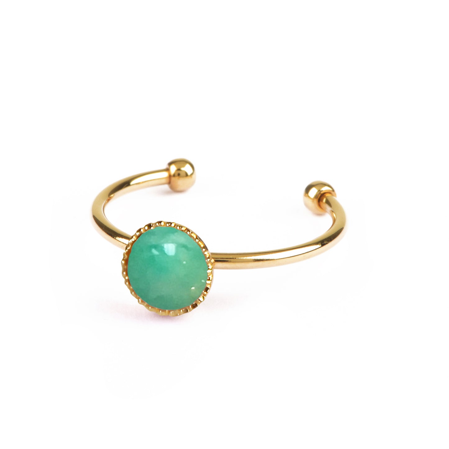 Bague réglable athéna de la marque nilai avec pierre amazonite
