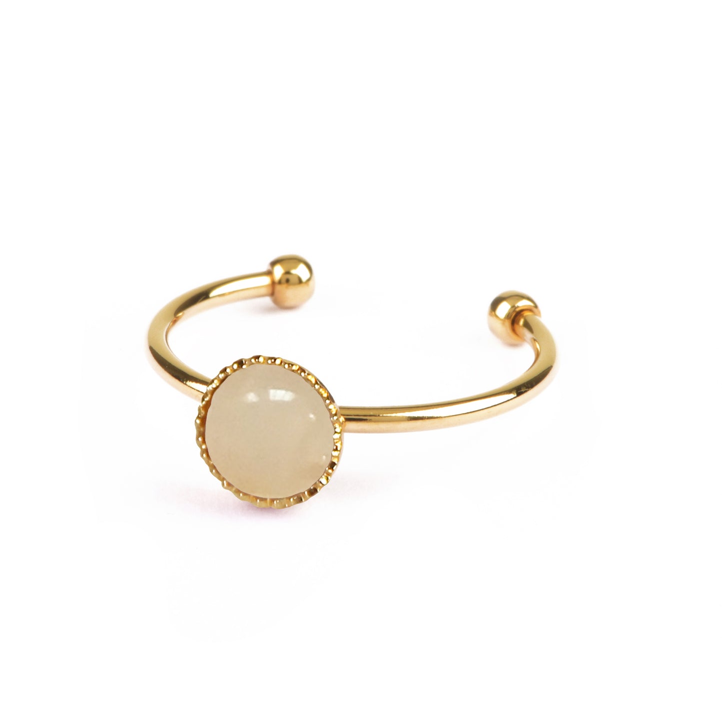 Bague réglable athéna de la marque nilai avec quartz rose
