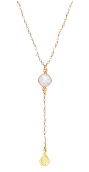 Collier type chapelet Nilaï orné de pierres de lune