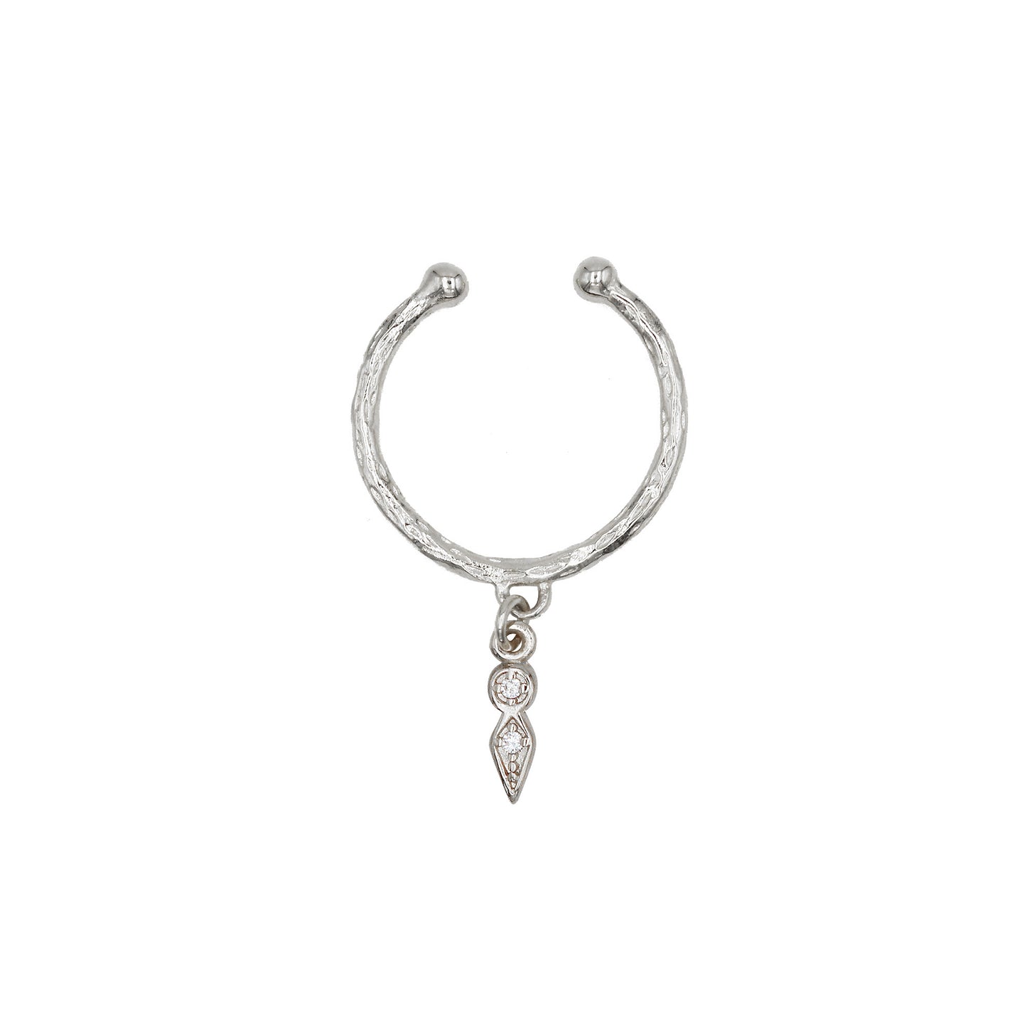 Bague fine couleur argent avec goutte