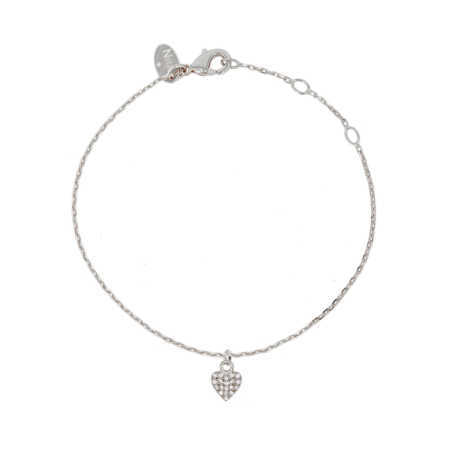 Bracelet Nilai modèle lily argent avec pendentif coeur