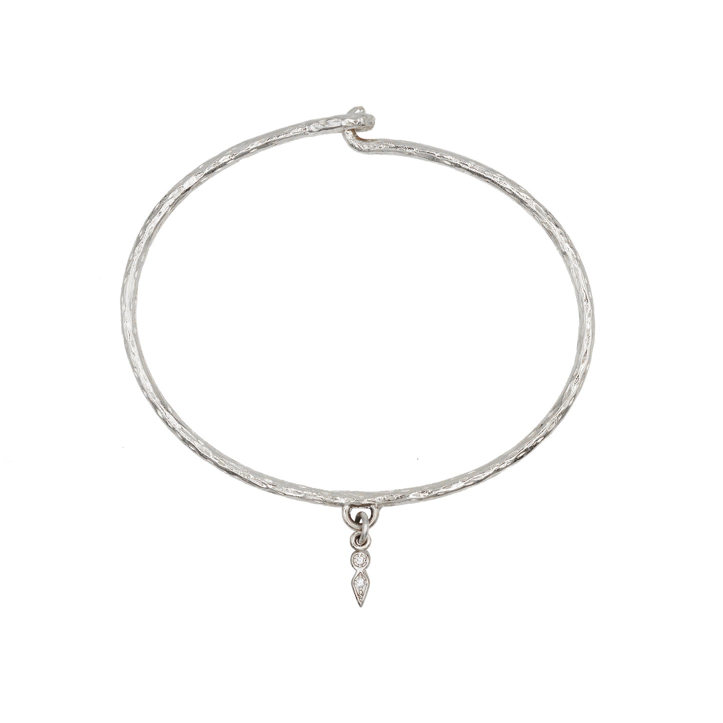 jonc lily en argent avec pendentif goutte