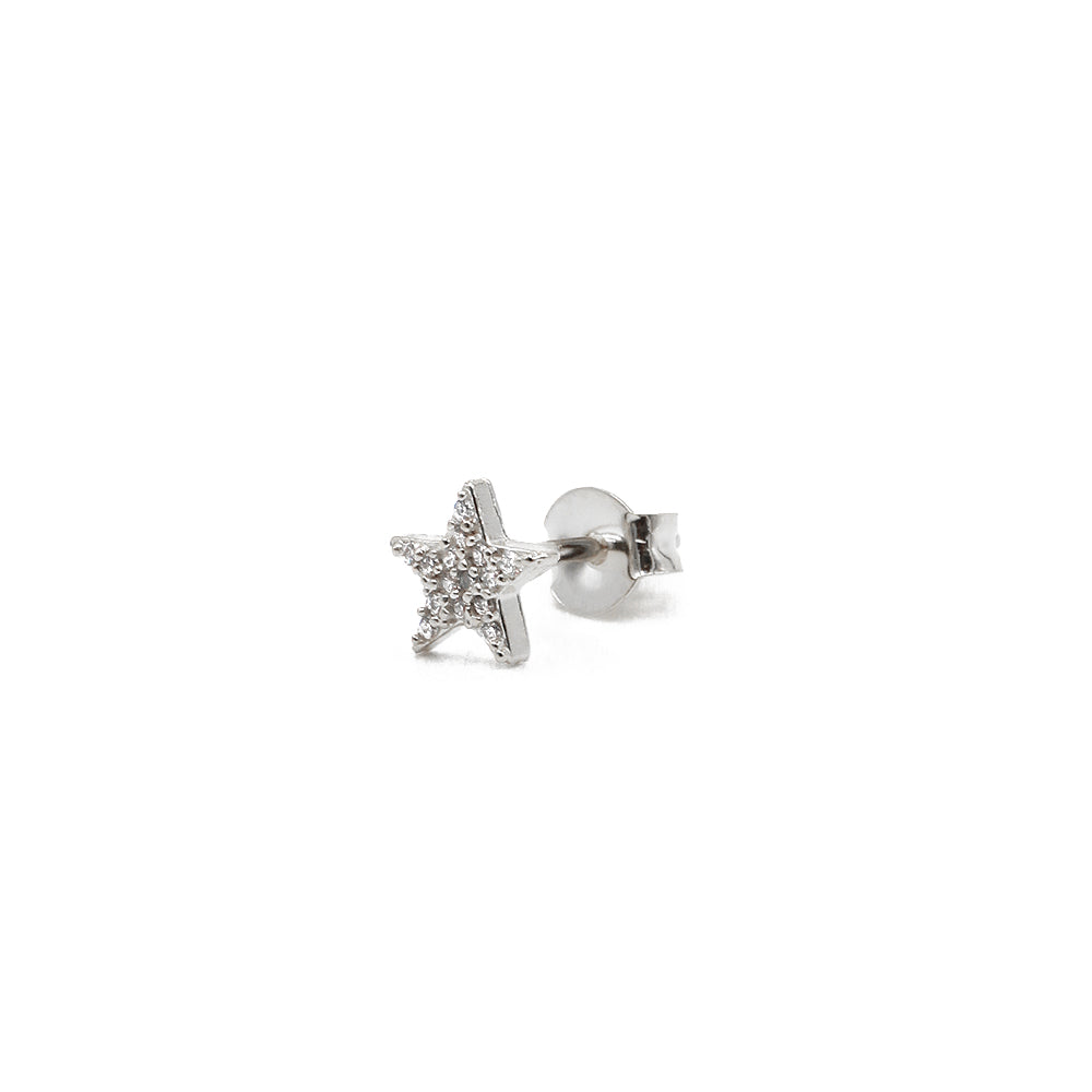 Mini puce d'oreilles argent en forme d'étoile