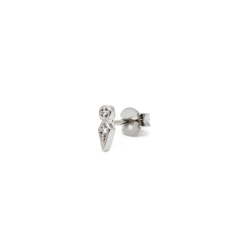 Mini puce d'oreilles argent en forme de goutte
