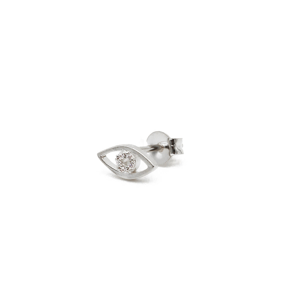 Mini puce d'oreilles argent en forme d'oeil