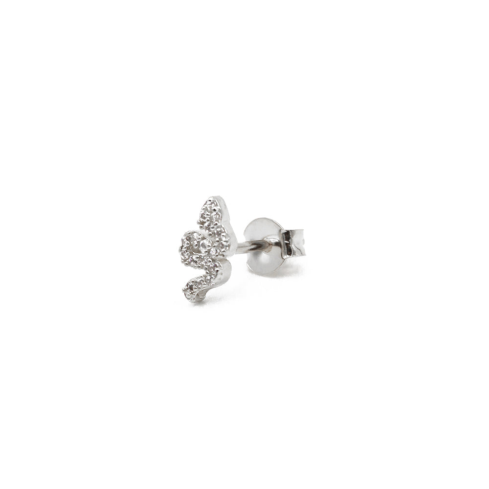 Mini puce d'oreilles argent en forme de serpent