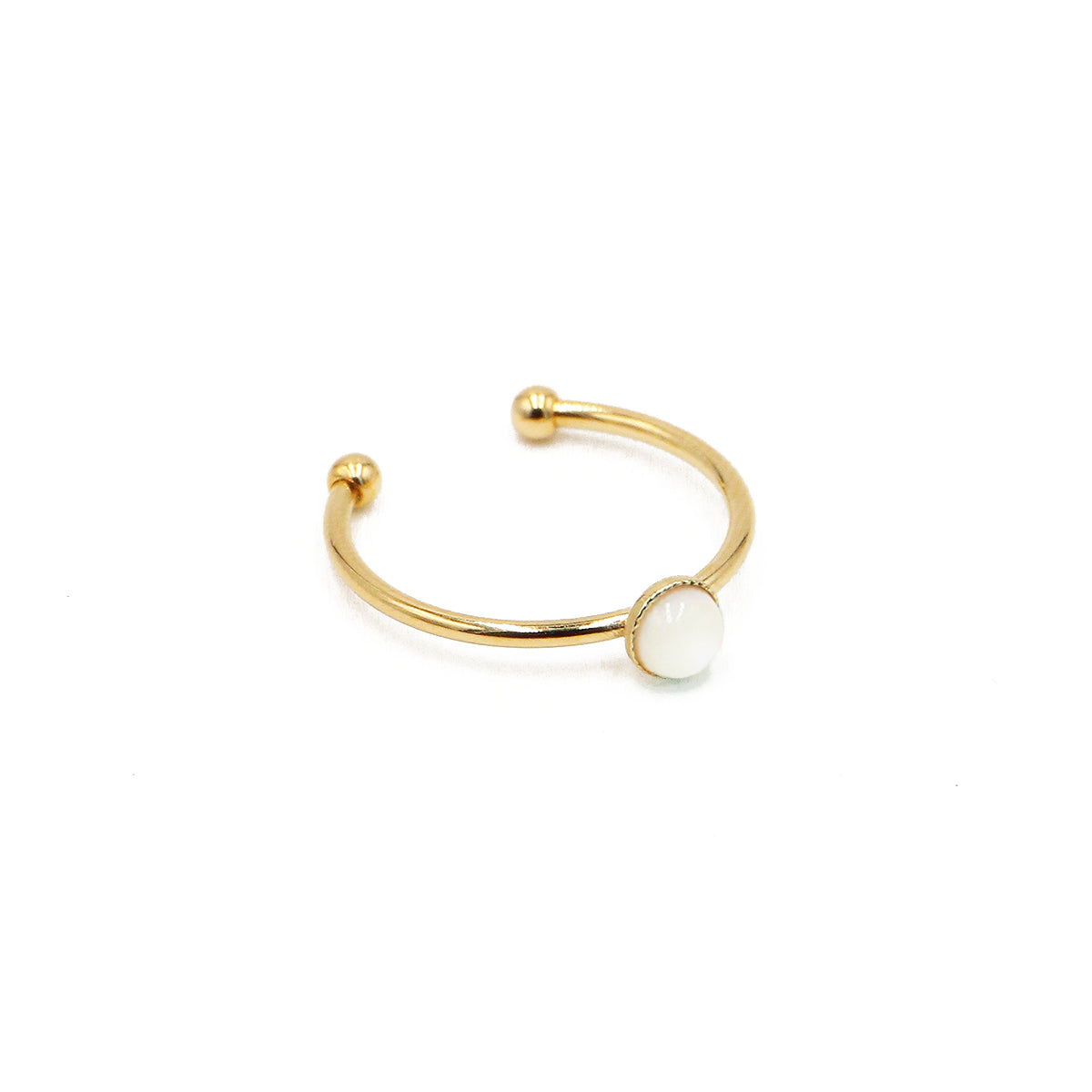Bague mini athéna nilai ornée d'une pierre ronde nacre