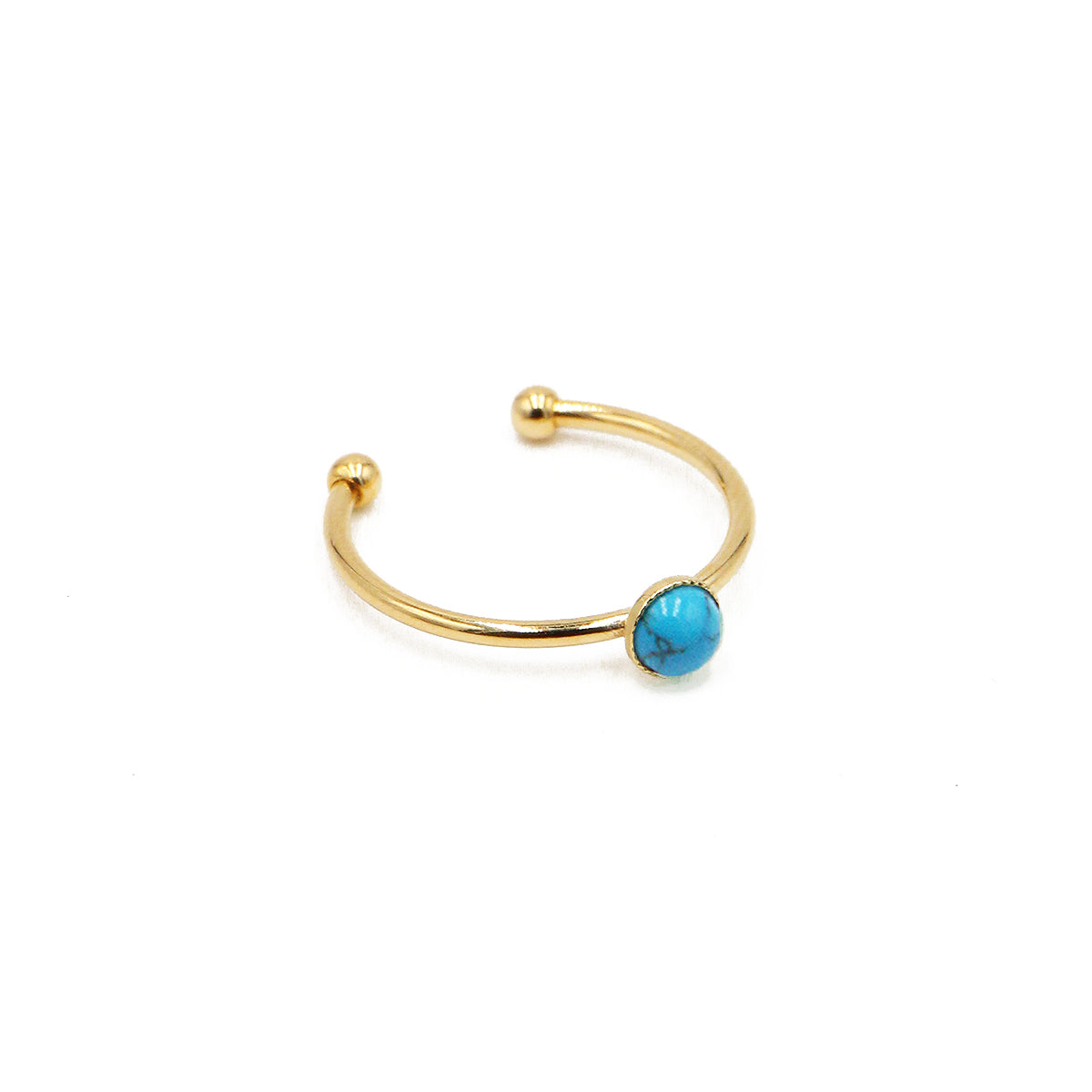 Bague mini athéna nilai ornée d'une pierre ronde turquoise