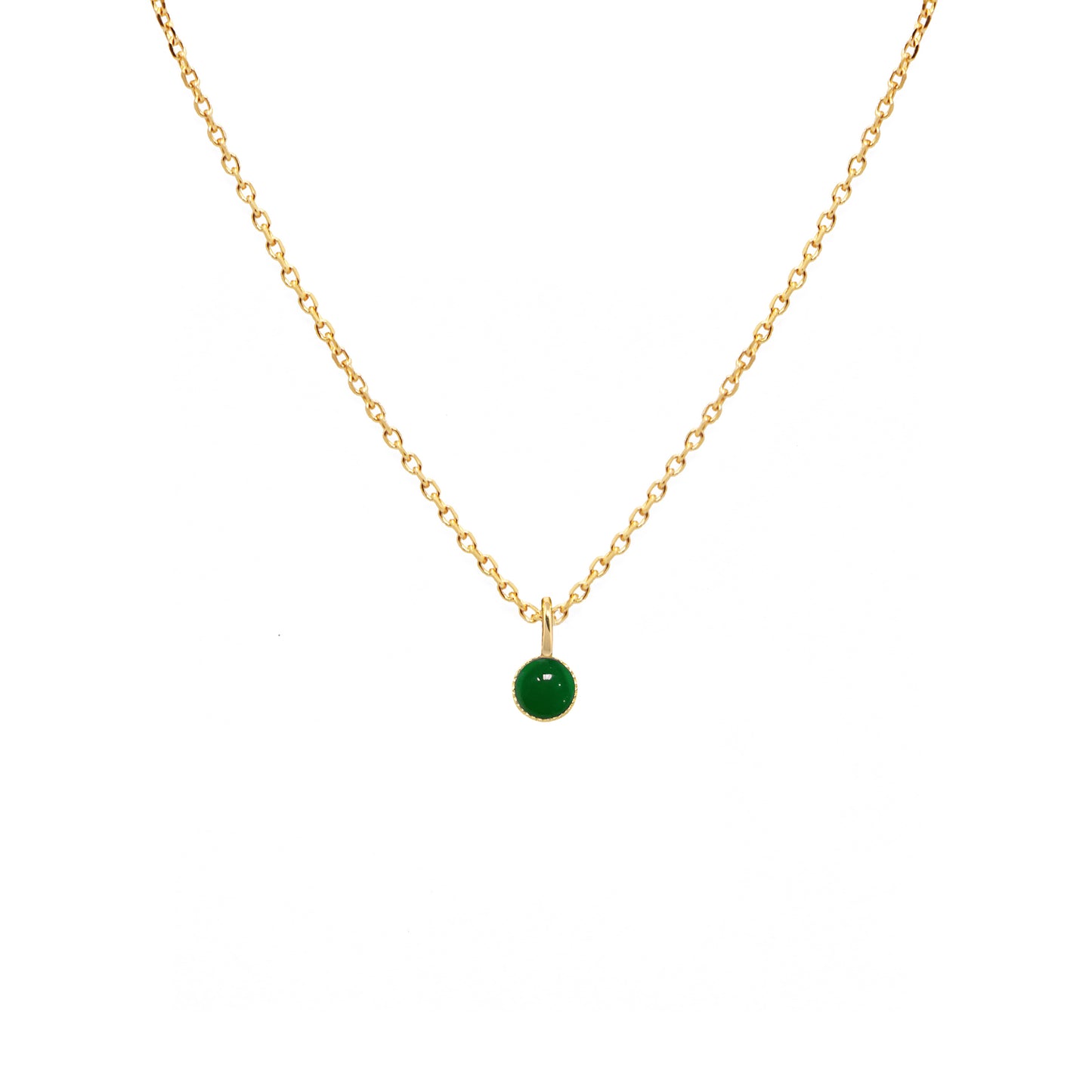collier mini athéna de la marque nilai avec agate verte