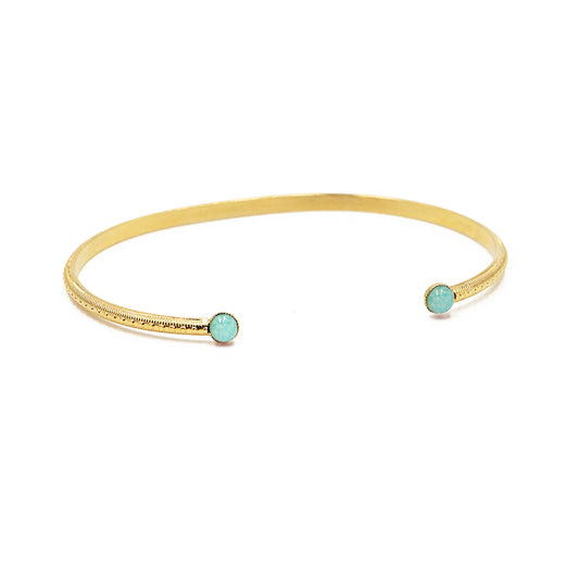 Jonc mini nilai avec pierre naturelle amazonite