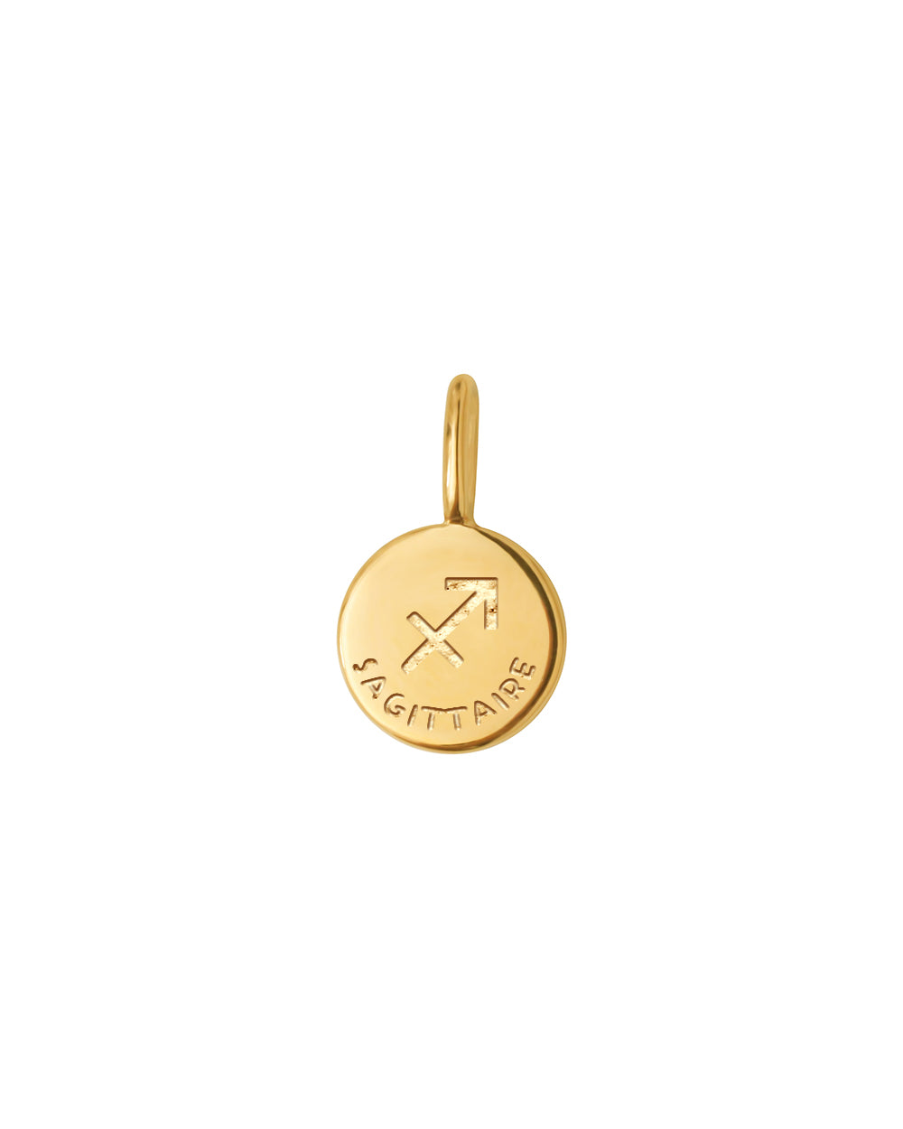 médailles initiales nilai en plaqué or 24 carats avec symbole du sagittaire