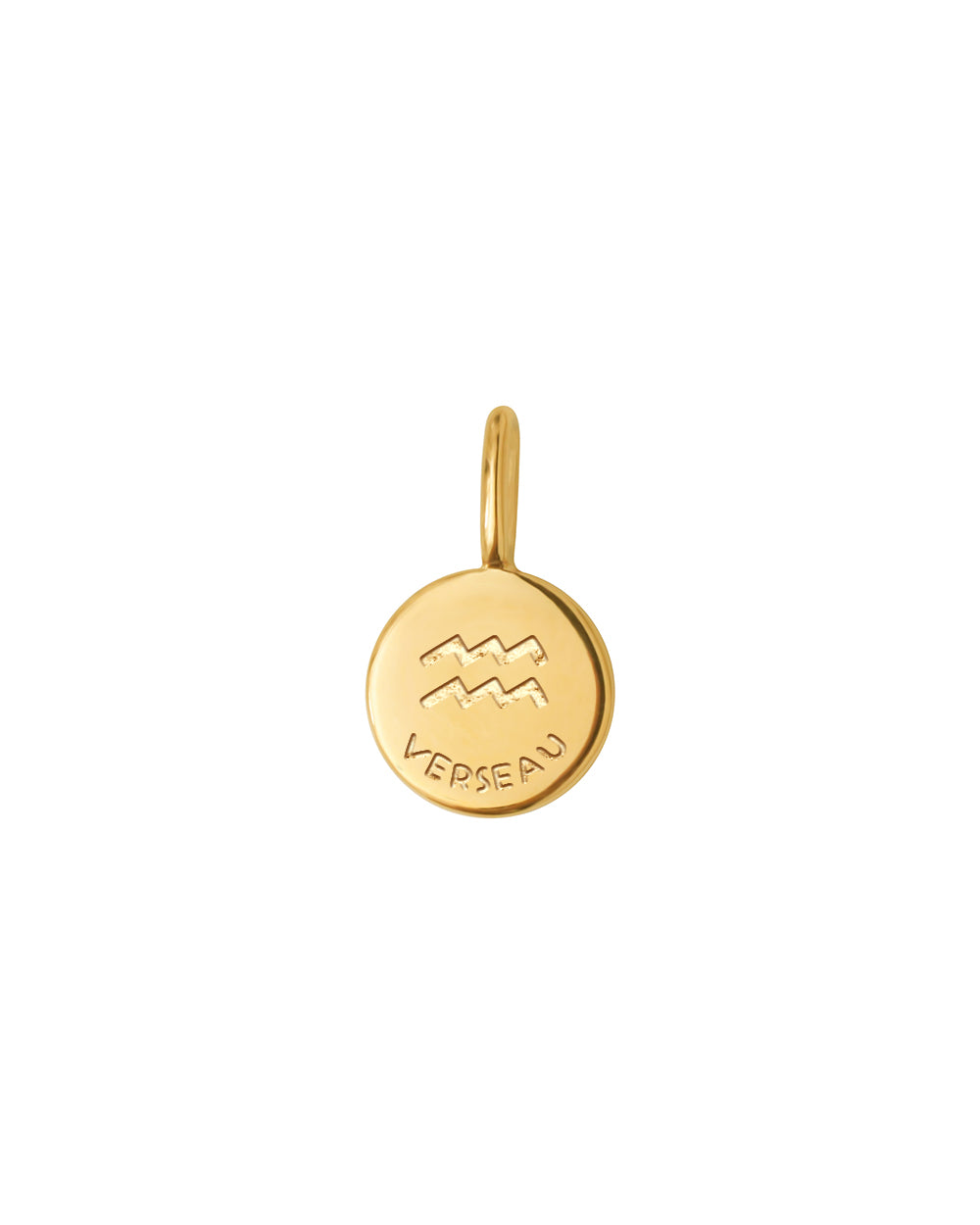 médailles initiales nilai en plaqué or 24 carats avec symbole du verseau