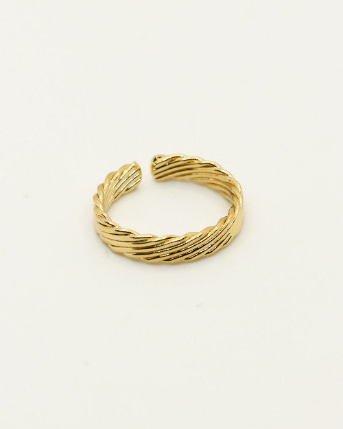 Bague Nilaï de largeur moyenne torsadée couleur or