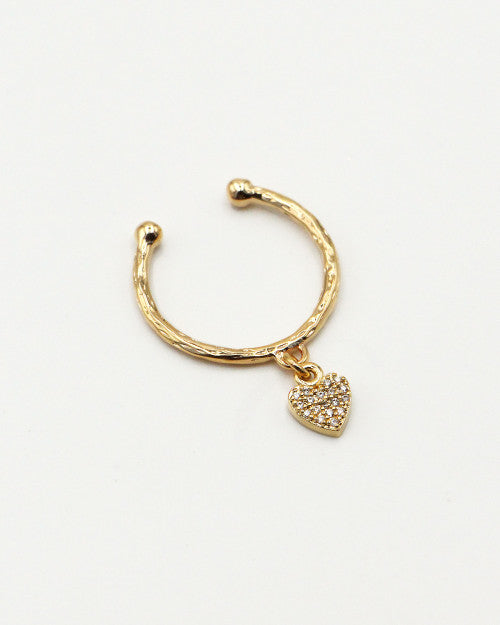 Bague fine couleur Or avec coeur