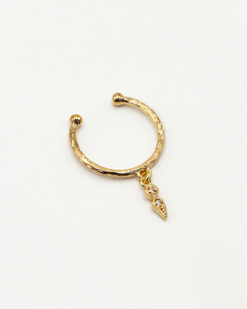 Bague fine couleur Or avec goutte