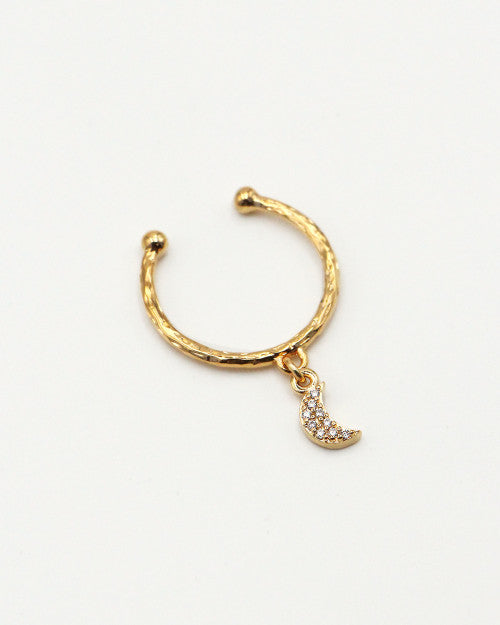 Bague fine couleur Or avec Lune
