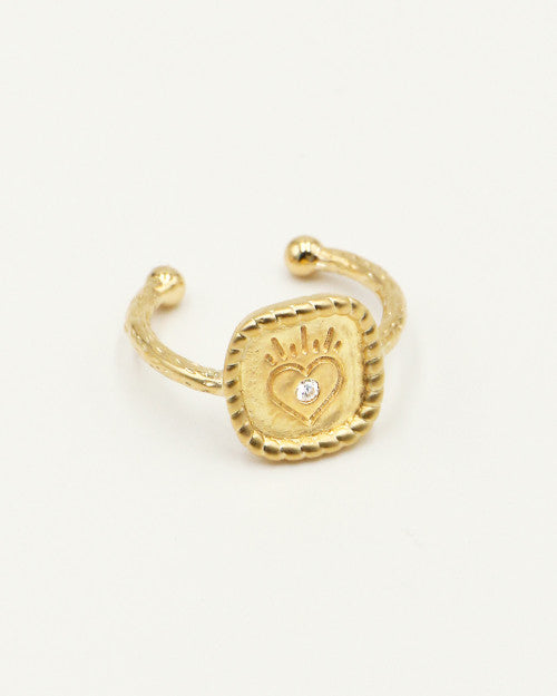 Bague mini oracles carrée coeur de la marque nilai