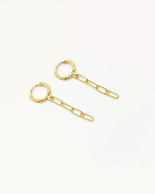 boucles d'oreilles pendantes avec mini mailles rectangulaires