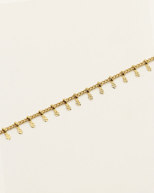 Bracelet Nilaï orné pampilles couleur or