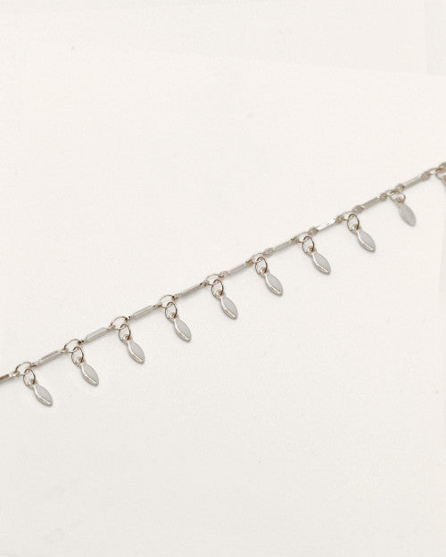 Bracelet Nilaï orné pampilles ovales pointues argent