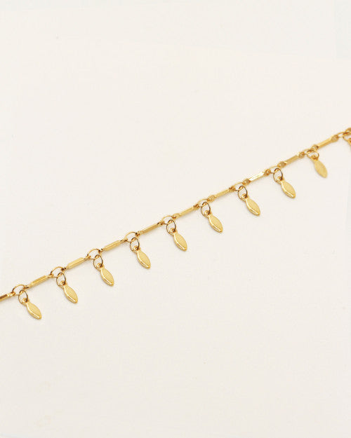 Bracelet Nilaï orné pampilles ovales pointues or