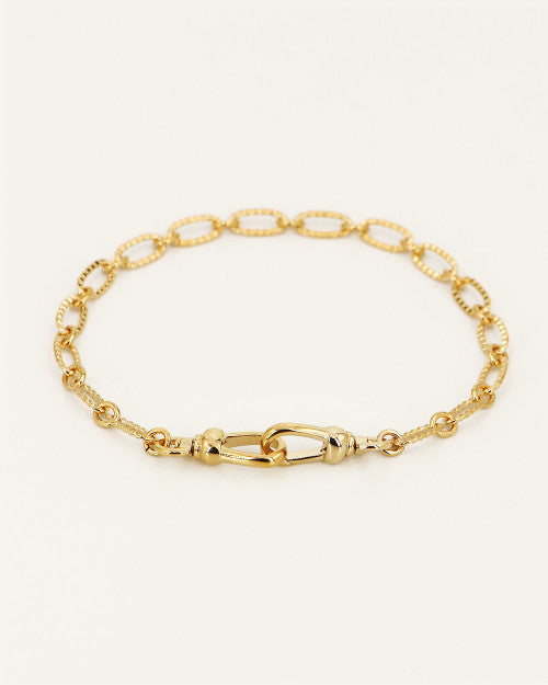 bracelet double lock avec chaine en maille fine torsadée et fermoir cadenas