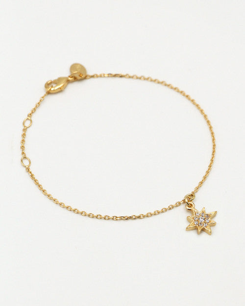 Bracelet fin plaqué or avec pendentif etoile du nord