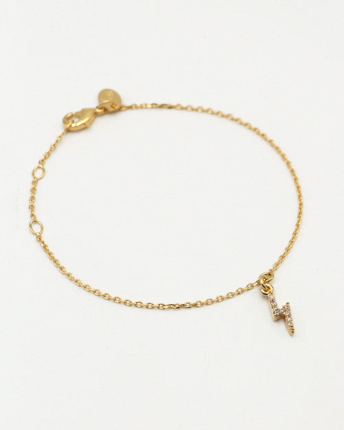 Bracelet fin plaqué or avec pendentif éclair