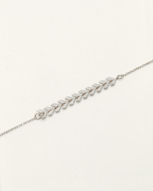 Bracelet Nilaï chaine fine motif épi de blé argent