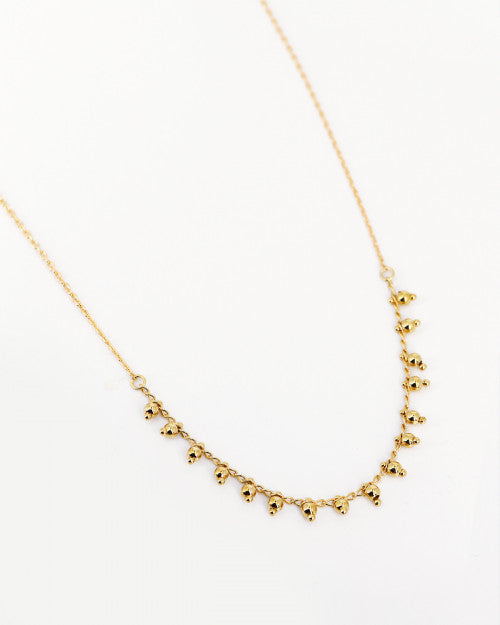 Collier Nilaï orné de pampilles rondes couleur or