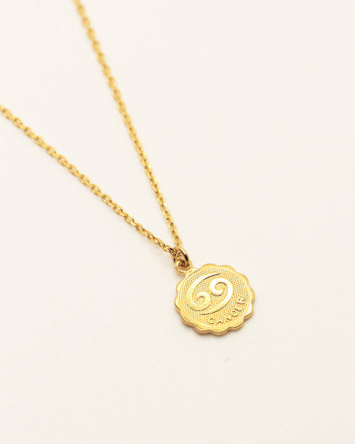 collier fin nilai avec signe astrologique du zodiaque cancer