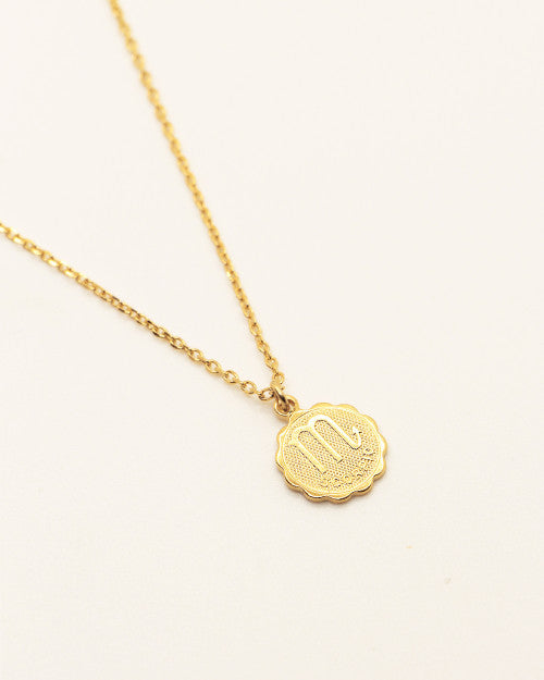 collier fin nilai avec signe astrologique du zodiaque scorpion