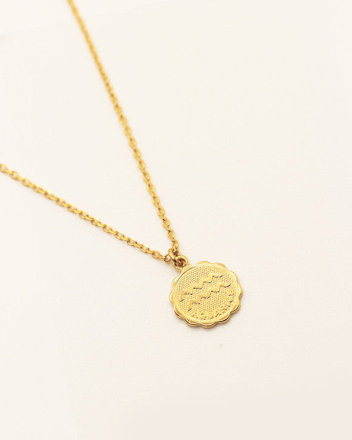 collier fin nilai avec signe astrologique du zodiaque verseau