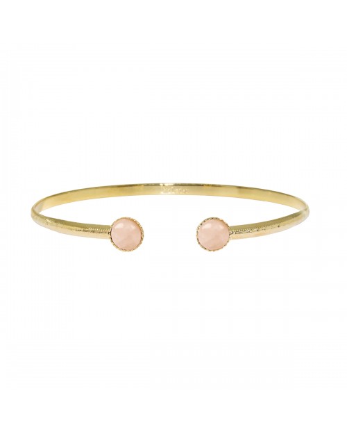 jonc athéna pointillé pierre quartz rose