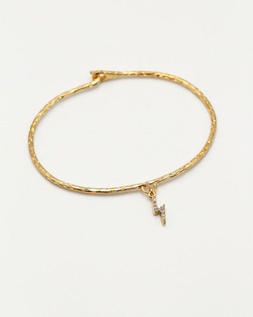 Jonc plaqué or Lily avec pendentif éclair