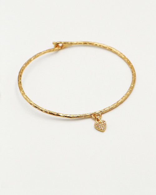 Jonc plaqué or Lily avec pendentif coeur