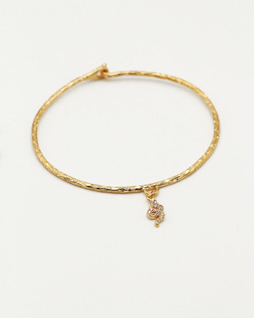 Jonc plaqué or Lily avec pendentif serpent