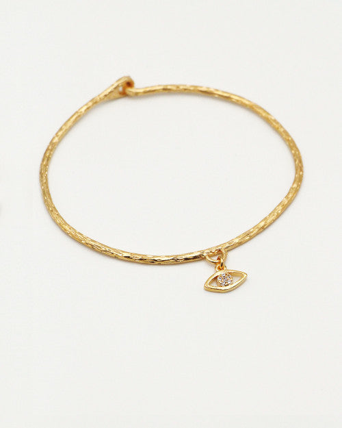 Jonc plaqué or Lily avec pendentif oeil