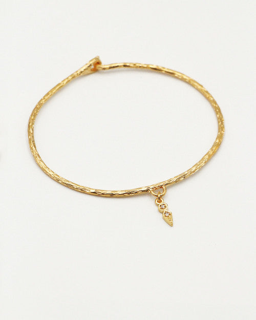 Jonc plaqué or Lily avec pendentif goutte