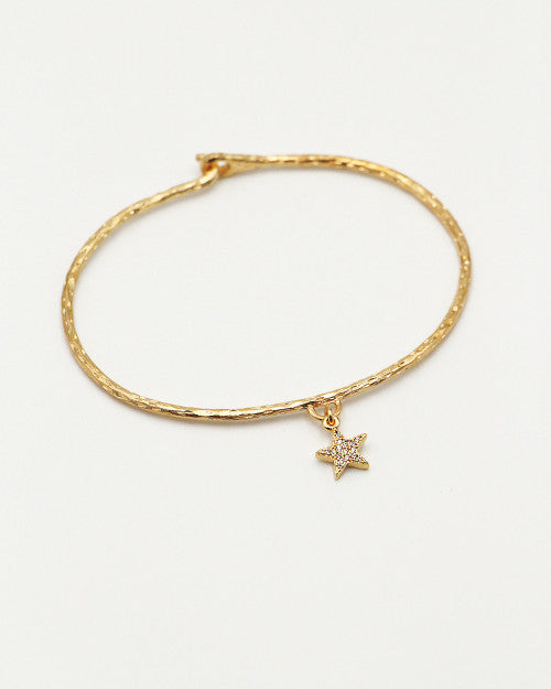 Jonc plaqué or Lily avec pendentif étoile