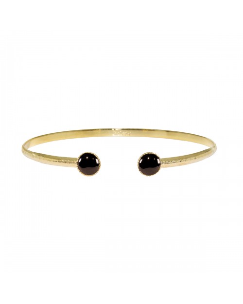 jonc athéna pointillé pierre agate noire