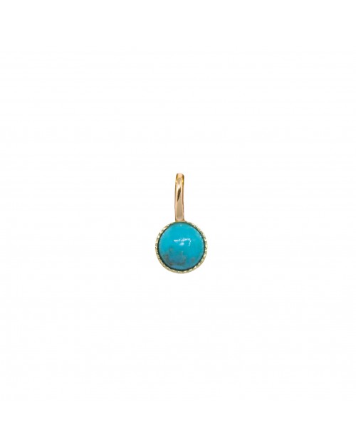 médaille nilai plaqué or avec pierre turquoise