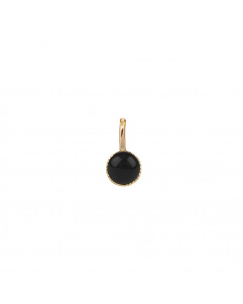 médaille nilai plaqué or avec pierre agate noire