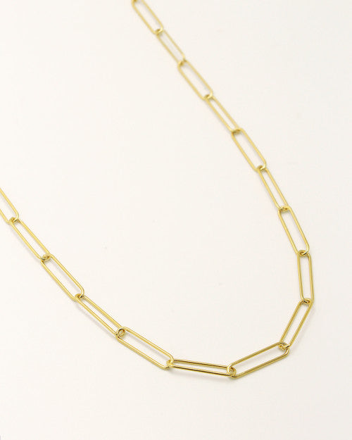 collier maille xxl rectangulaire doré