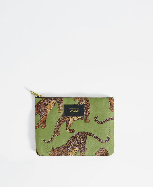 Olive Leopard Pouch